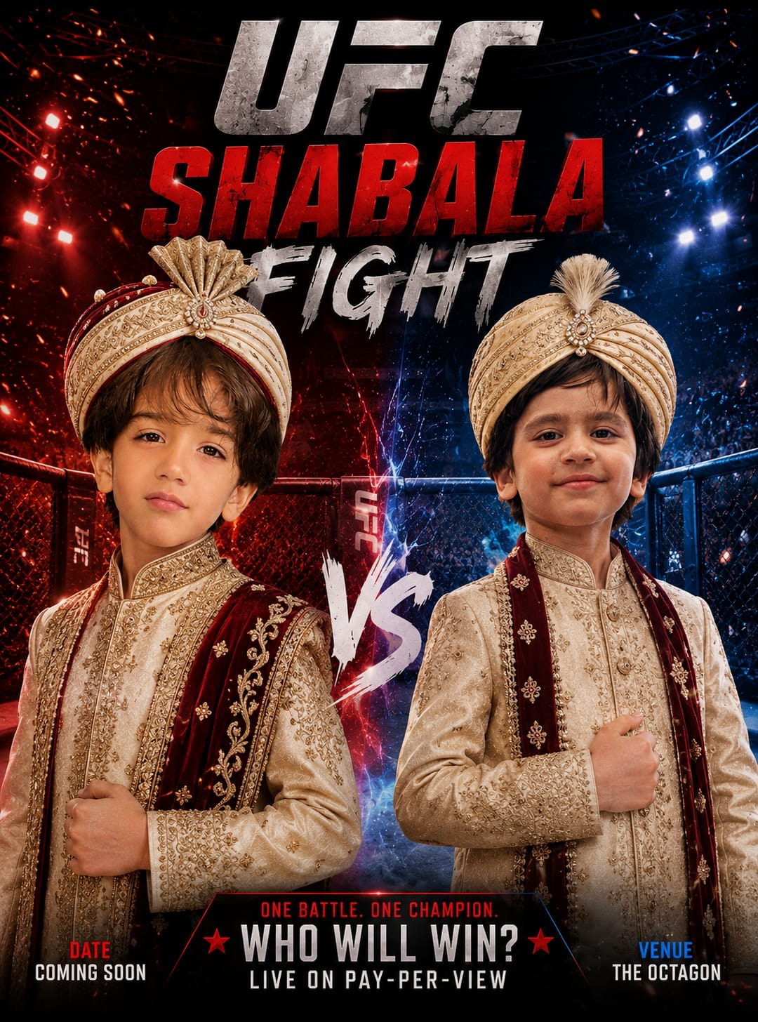 Zain versus Izhan UFC-style Shabala fight poster